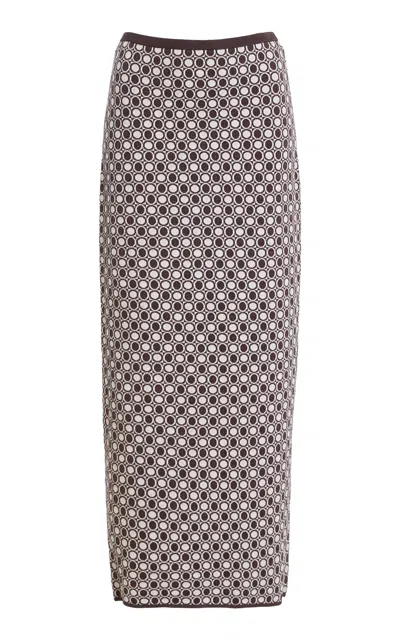 Zankov Alina Jacquard Midi Skirt In Brown