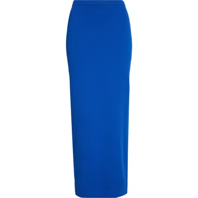 Zankov Alina Maxi Sweater Pencil Skirt In Cobalt