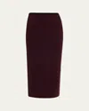 Zankov Alina Merino Wool Midi Pencil Skirt In Red