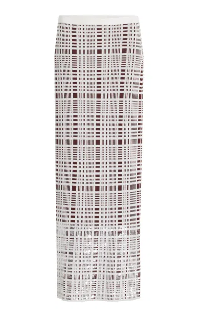 Zankov Alina Sequined Windowpane Jacquard Skirt In White