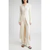 Zankov Alix Collared Rib Maxi Cardigan In Neutral