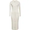 Zankov Alix Collared Rib Maxi Cardigan In Pebble/white Multi