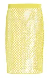 Zankov Alma Checkboard Sequined Pencil Skirt In Yellow