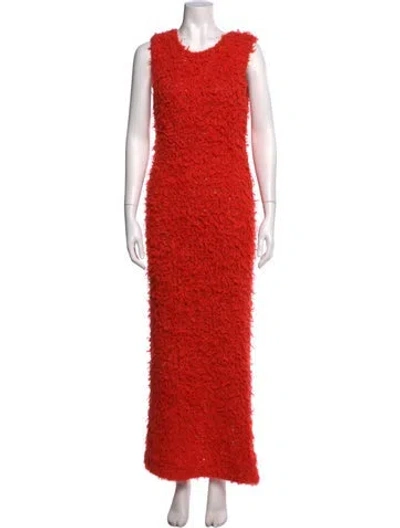 Pre-owned Zankov Alpaca Long Dress W/ Tags In Orange