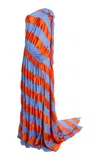 Zankov Amina Silk One Shoulder Silk Maxi Dress In Multi