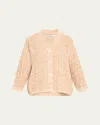 Zankov Beau Oversized Mohair Wool Cardigan In Pebble Multi