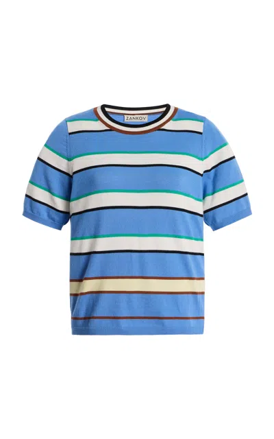Zankov Benji Striped Wool Top In Multi