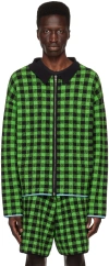 Zankov Black & Green Luke Cardigan In 012 Black-grass