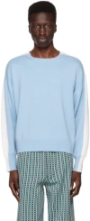 Zankov Blue & Off-white Lucien Sweater In 543 Hydrangey-ivory