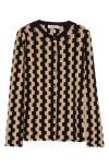 Zankov Bowery Open Stitch Merio Wool Cardigan In Black