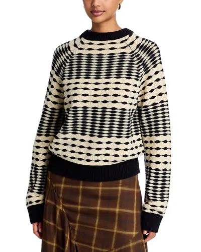 Zankov Bruna Merino Wool & Cashmere Sweater In Ivory/black
