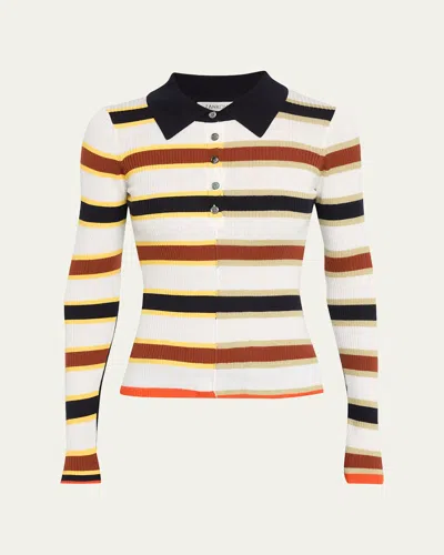 Zankov Caesar Striped Polo Top In Multi