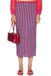 Zankov Capucine Striped Knit Maxi Pencil Skirt In Hortensia & Cherry Multi