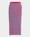 Zankov Capucine Striped Knit Maxi Pencil Skirt In Hortensiacherry Multi