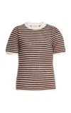 Zankov Charlotte Pointelle-knit Wool Top In Multi