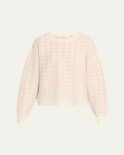 Zankov Check Wool-silk Crewneck Sweater In Neutral