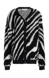 Zankov Christian Merino Wool Cardigan In Black/ivory Multi