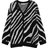 Zankov Christian Merino Wool Cardigan In Black/ivory Multi