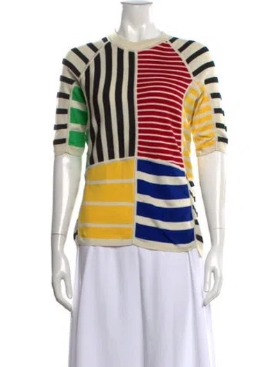 Pre-owned Zankov Colorblock Pattern Crew Neck Sweater In Multicolor