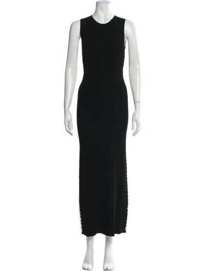 Pre-owned Zankov Crew Neck Long Dress In Black