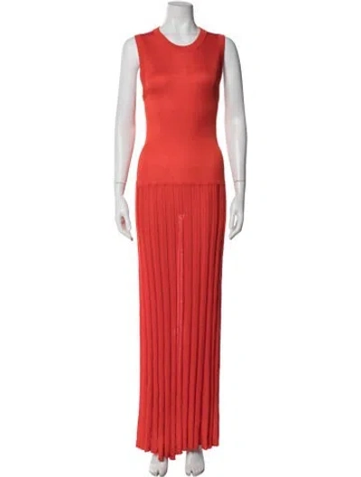 Pre-owned Zankov Crew Neck Long Dress In Orange