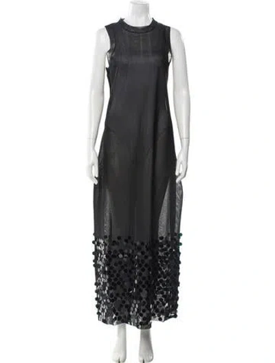 Pre-owned Zankov Crew Neck Long Dress W/ Tags In Black