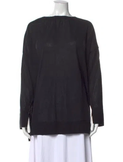 Pre-owned Zankov Crew Neck Long Sleeve Top In Black