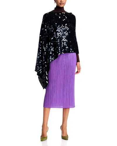 Zankov Delania Pleated Midi Flare Skirt In Black