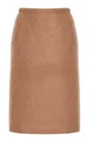 Zankov Delphine Mohair-blend Midi Skirt In Neutral