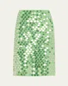 Zankov Delphine Paillettes Mohair-wool Pencil Skirt In Green