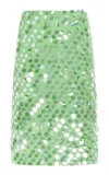 Zankov Delphine Sequined Mohair-blend Midi Skirt In Green