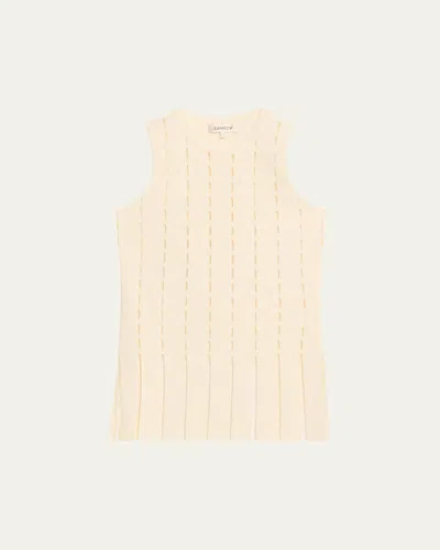 Zankov Eddie Sleeveless Cutout Merino Wool Top In Neutral