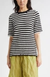 Zankov Elodie Stripe Knit Scallop Top In Multi