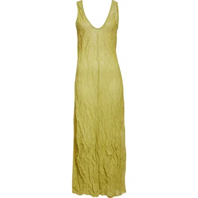 Zankov Elsa Sleeveless Crinkled Metallic Maxi Dress