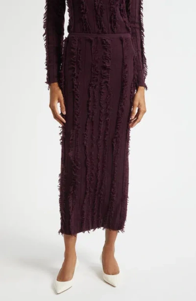 ZANKOV ZANKOV EVANGELINE FRINGE STRIPE KNIT PENCIL SKIRT