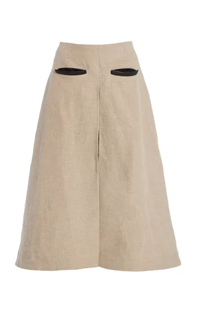 Zankov Eveline Cotton Skirt In Neutral