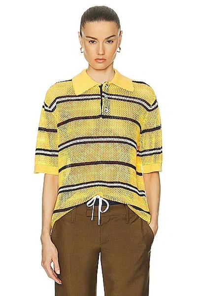 Zankov Fassbinder Stripes Polo In Cantaloupe