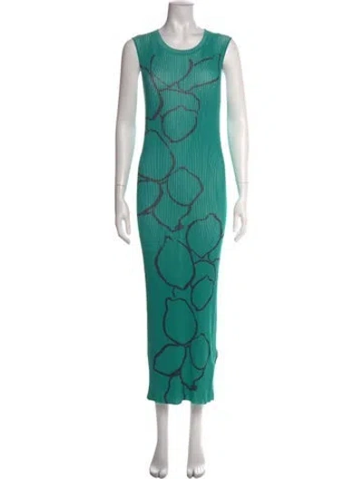 Pre-owned Zankov Floral Print Long Dress In Green