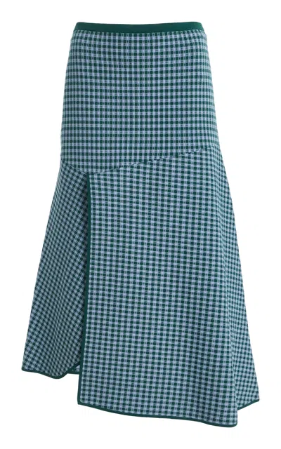 Zankov Freda Jacquard Midi Skirt In Green