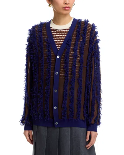 Zankov Fringe Cardigan In Blue