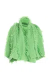 Zankov Fringed Merino Wool Scarf In Green