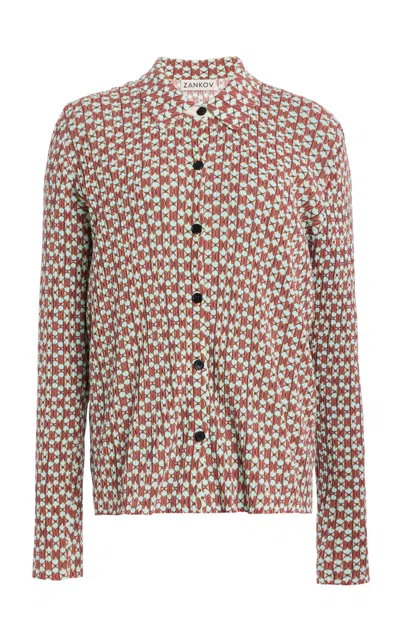 Zankov Gabriel Cotton-blend Cropped Shirt In Multi