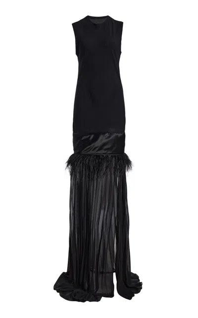 Zankov Grace Silk Maxi Dress In Black