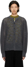Zankov Gray Luca Cardigan In Black/grey