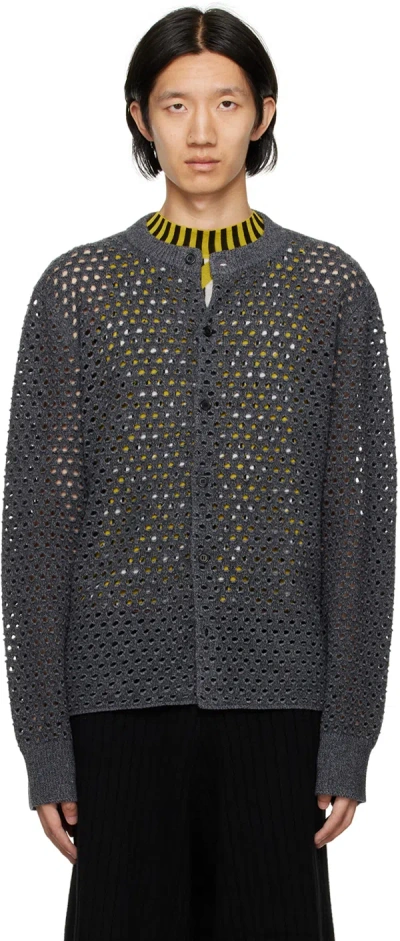Zankov Gray Luca Cardigan In Black/grey