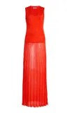 Zankov Gretchen Knit Jersey Maxi Dress In Red