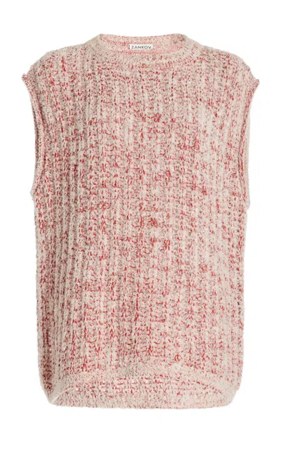 Zankov Guillaume Shredded Cottop Top In Light Pink