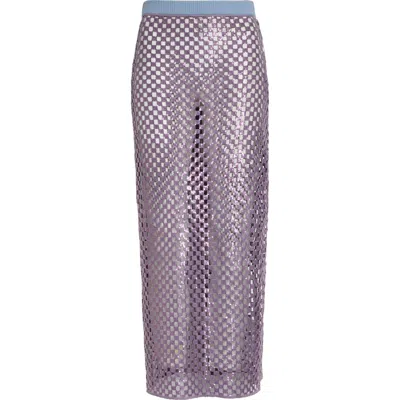 Zankov Halene Sequin Openwork Midi Skirt In Purple