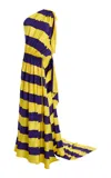 Zankov Harvey One Shoulder Silk Maxi Dress In Multi