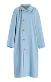 Zankov Hugo Oversized Double-breasted Water Resistant Cotton Trench In Blue